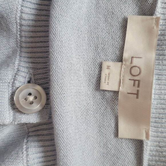 Loft Womens Button-Down Cardigan Sweater Light Blue Size M Cotton - Picture 5 of 5